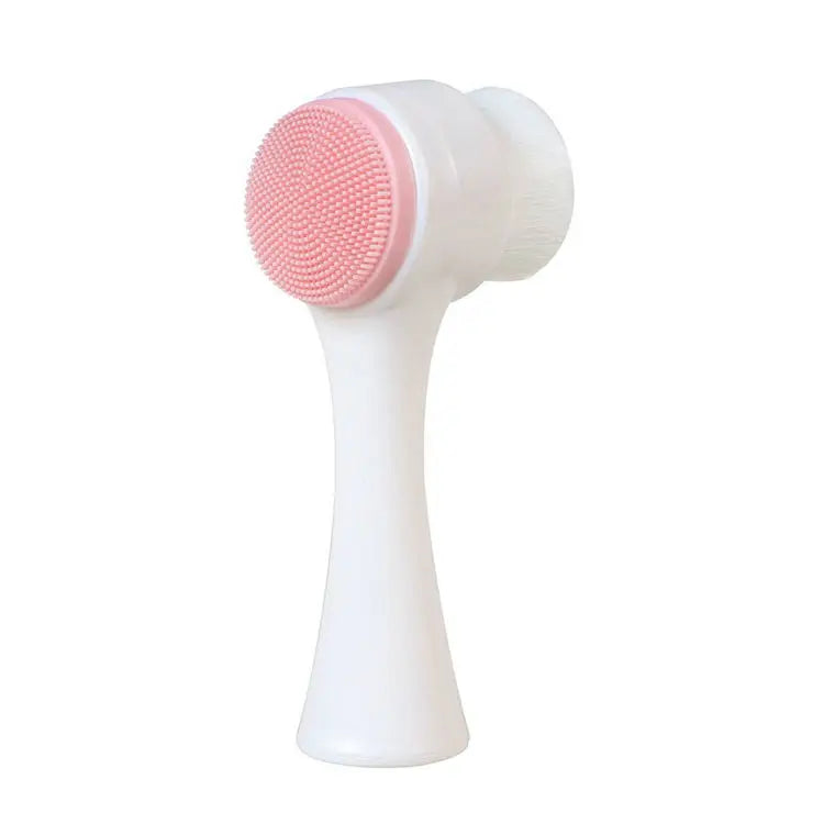Cepillo de limpieza Facial de silicona doble 3D, cepillo Facial de masaje Manual, exfoliante de cerdas suaves, cepillo de lavado de cara de doble cara