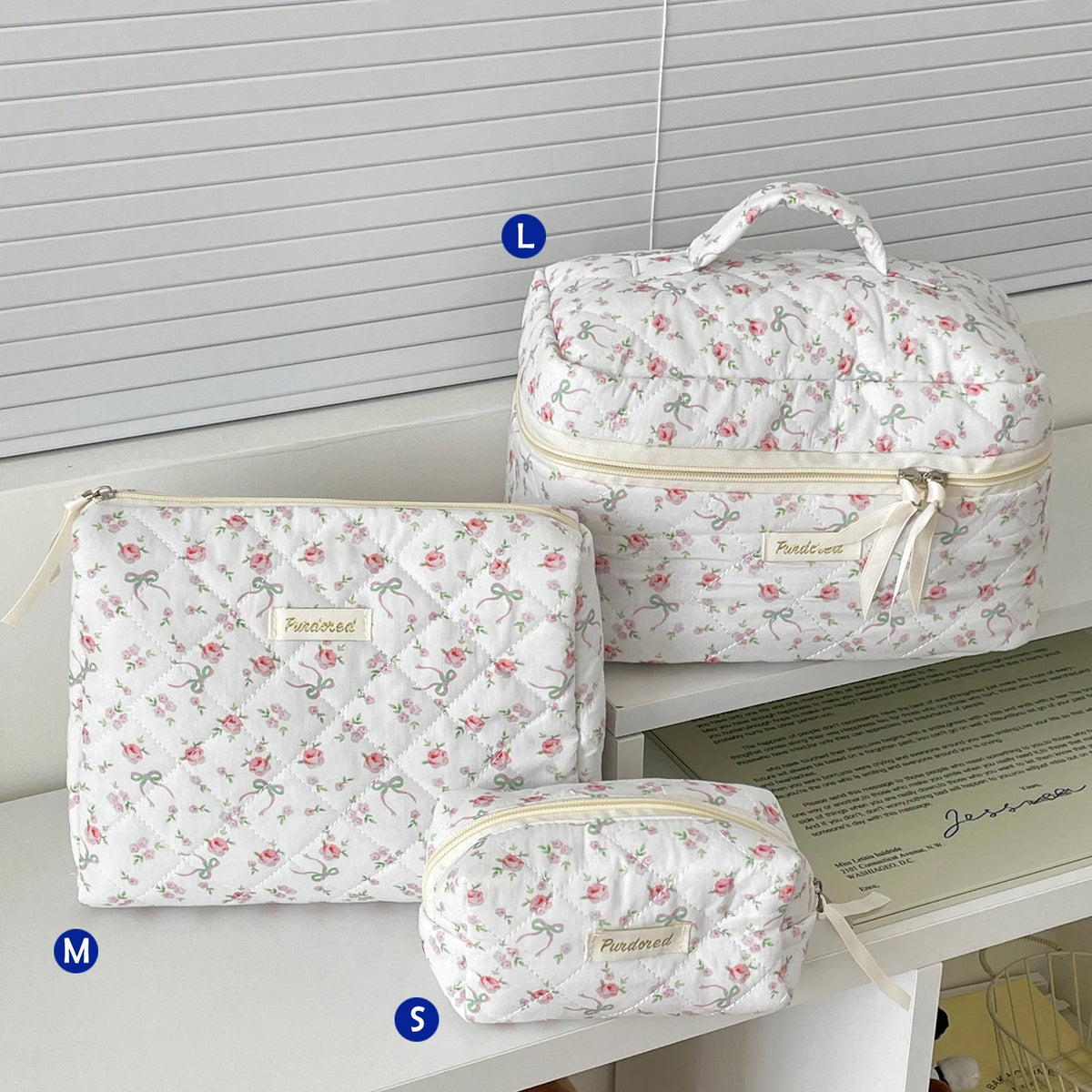 Bolsa de maquillaje de algodón acolchado para mujer, organizador de cosméticos con cremallera, bolso de tela con forma de caja, estuche de aseo portátil para niñas, 1 Uds.