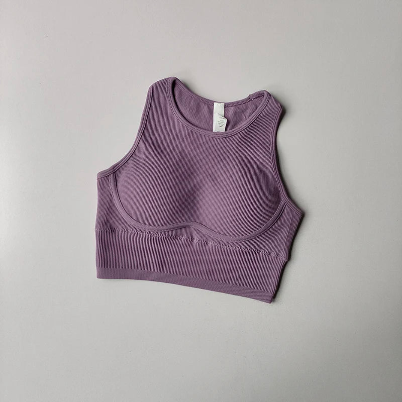 Sports Underwear Integrated Fixed Chest Pad for Women's Yoga Suit Vest Tight and Slimming Fitness Bra I-shaped Back Bra Clothes