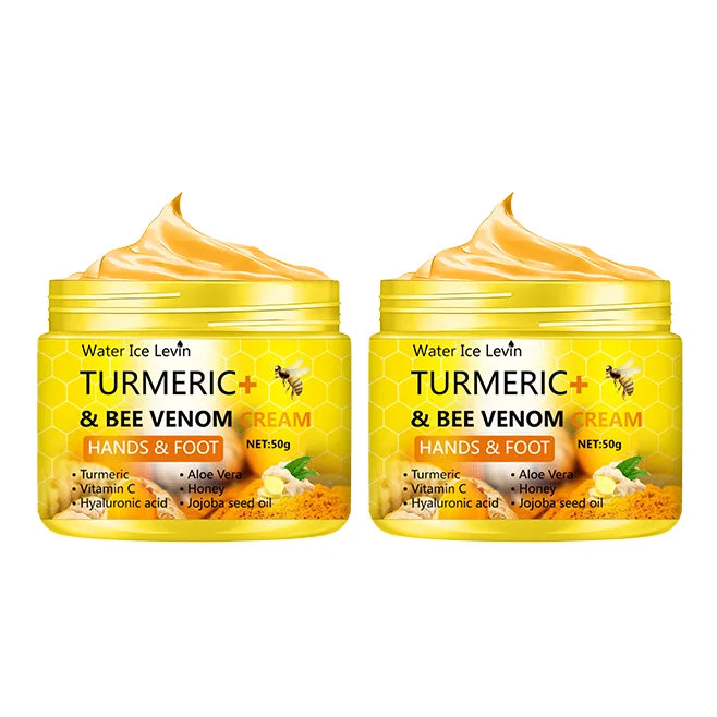 Crema antisecado para pies con veneno de abeja y cúrcuma, reparación de grietas para manos, crema para el cuidado de la piel, pies muertos, piel de las manos