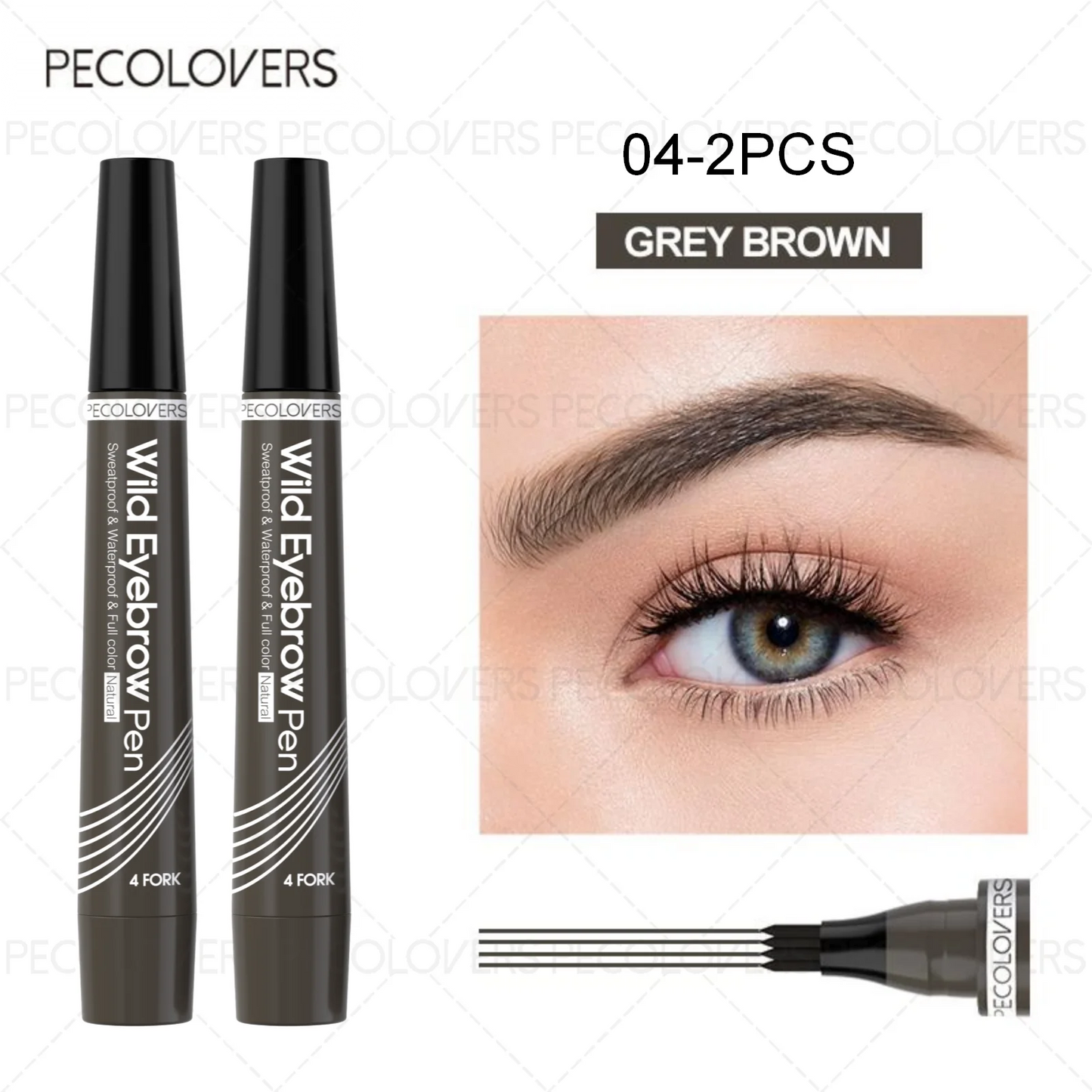 6 colores 1pc lápiz de cejas impermeable 4 punta dividida lápiz de cejas lápiz de tatuaje de cejas impermeable líquido negro lápiz de maquillaje de cejas