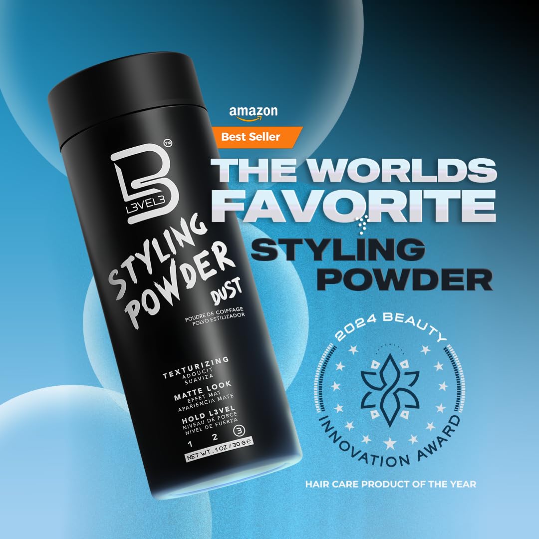 L3 Level 3 Styling Powder - Natural Look Mens Powder - Easy to Apply with No Oil or Greasy Residue (Small - 30 Grams)