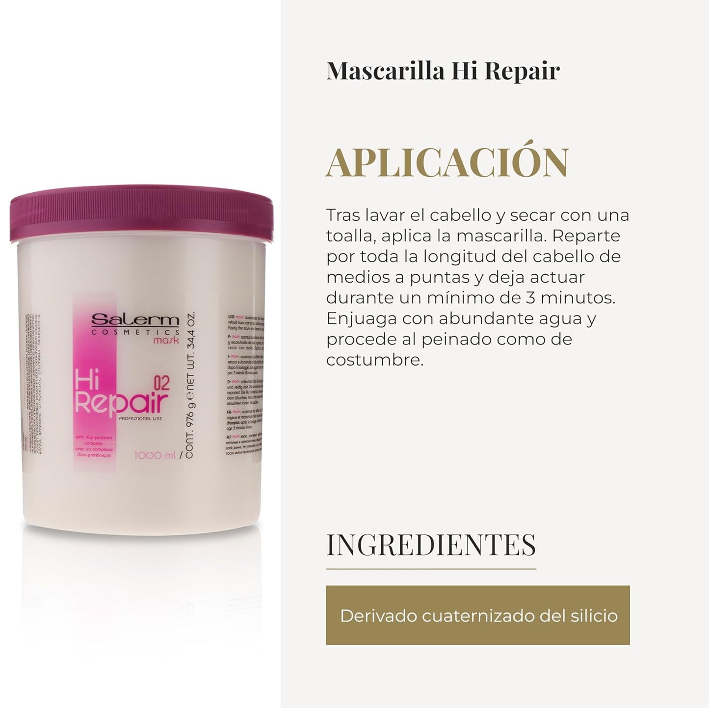 Máscara Hi Repair con complejo de proteínas de sílice 02, 34.4 onzas