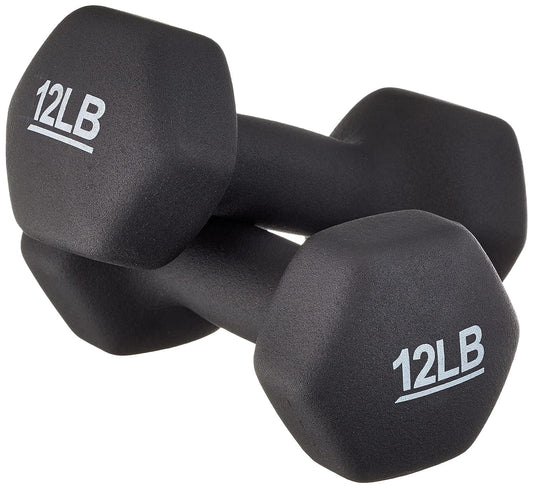 Hand Weight, 24 Pounds, 12 pound (Set of 2), Black