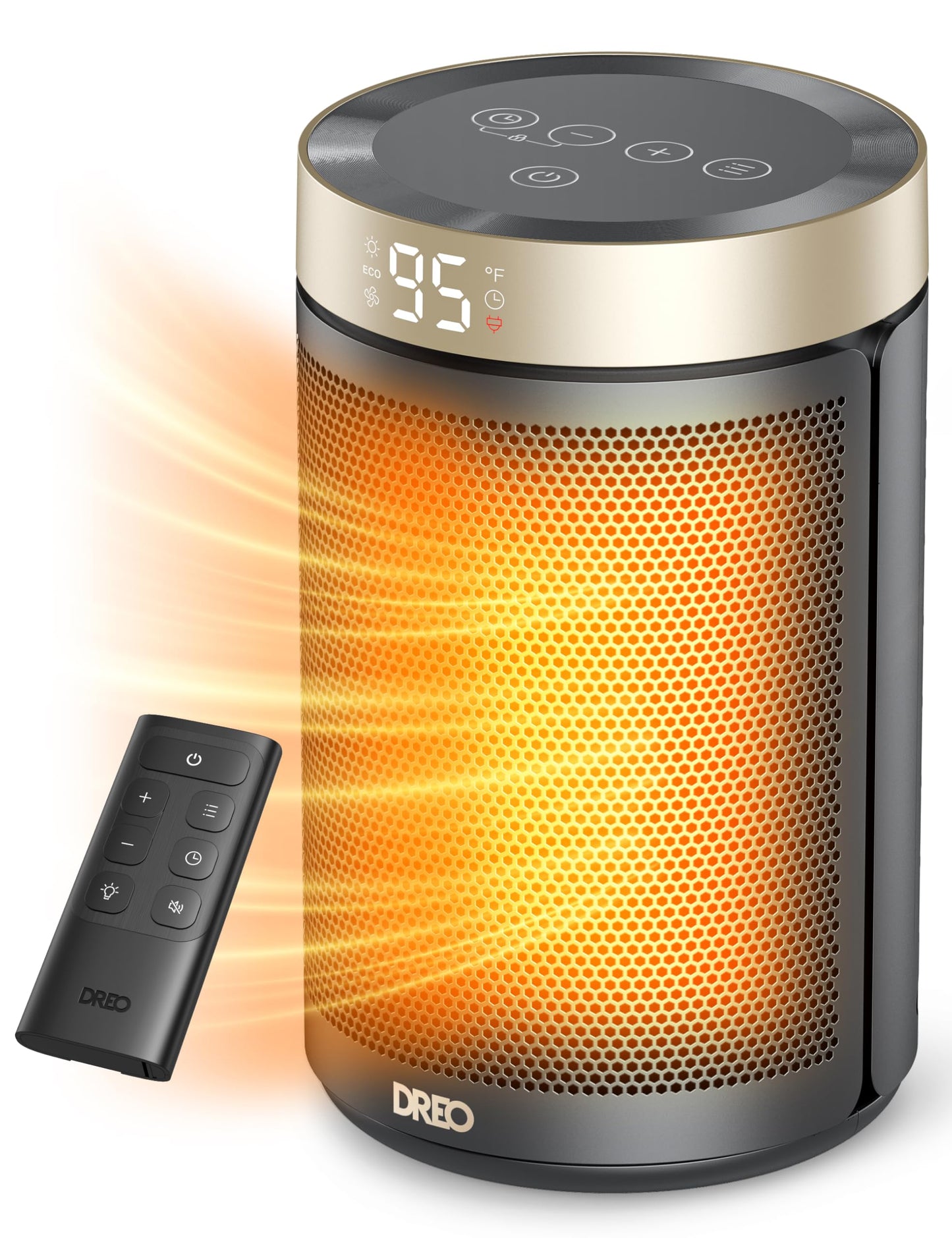 modern Heater, Portable Electric Heaters for Indoor Use with Thermostat and Remote, 2024 Upgraded, Digital Display, 12H Timer, 5 Mode, 1500W PTC Ceramic Fast Safety Heat for Office Bedroom Home