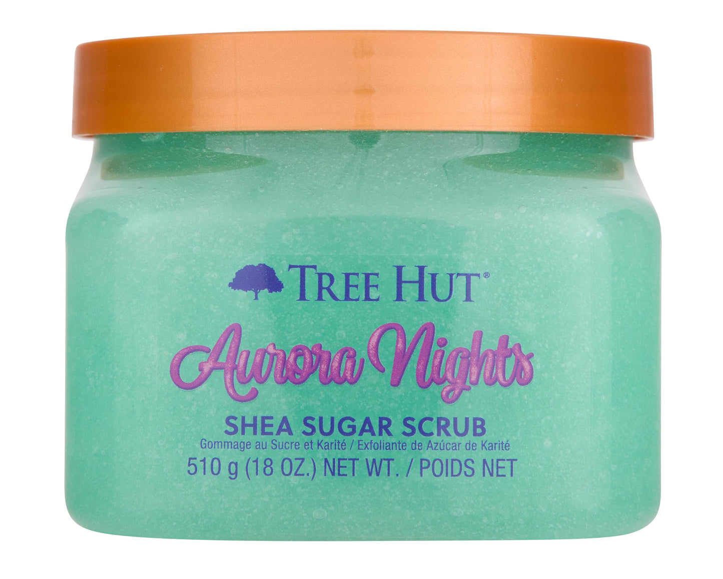 Tree Hut Aurora Nights Shea Sugar Scrub | Exfoliating Body Scrub Removes Dead, Dry Skin for a Soft & Hydrated Feel | Nourishing Essential Body Care | 18 fl oz.