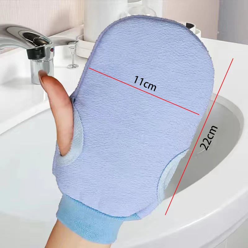 Guantes de ducha exfoliantes reversibles, guantes exfoliantes para el cuerpo, herramientas de limpieza, toalla de baño, productos de baño, exfoliante de espalda, 2 uds./6 uds./12 Uds.