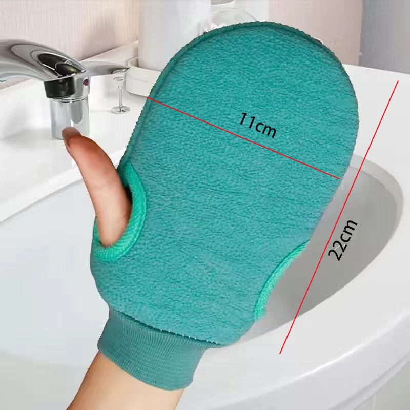 Guantes de ducha exfoliantes reversibles, guantes exfoliantes para el cuerpo, herramientas de limpieza, toalla de baño, productos de baño, exfoliante de espalda, 2 uds./6 uds./12 Uds.