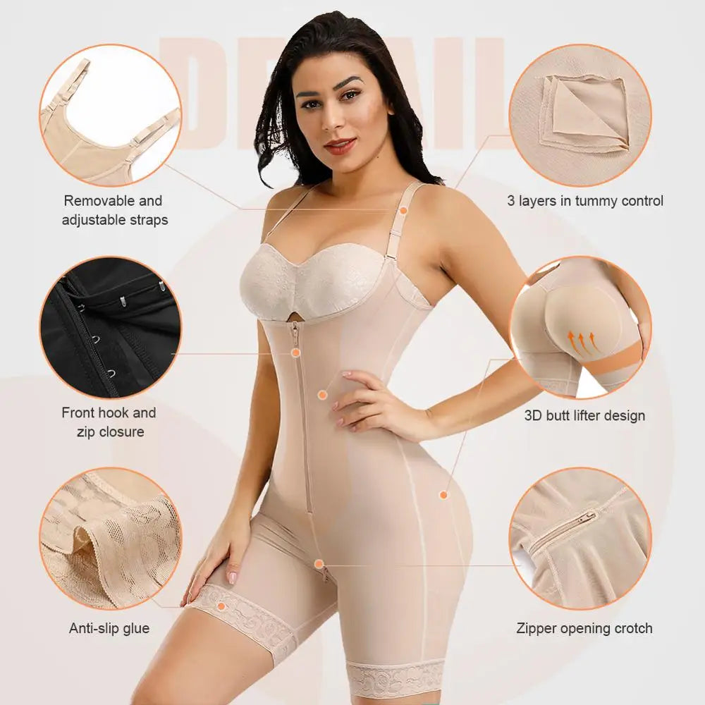 faja Colombianas Reductora Waist Trainer Body Shaper Tummy Slimming Flat Belly Postpartum Girdle Push Up Butt Lifter Shapewear