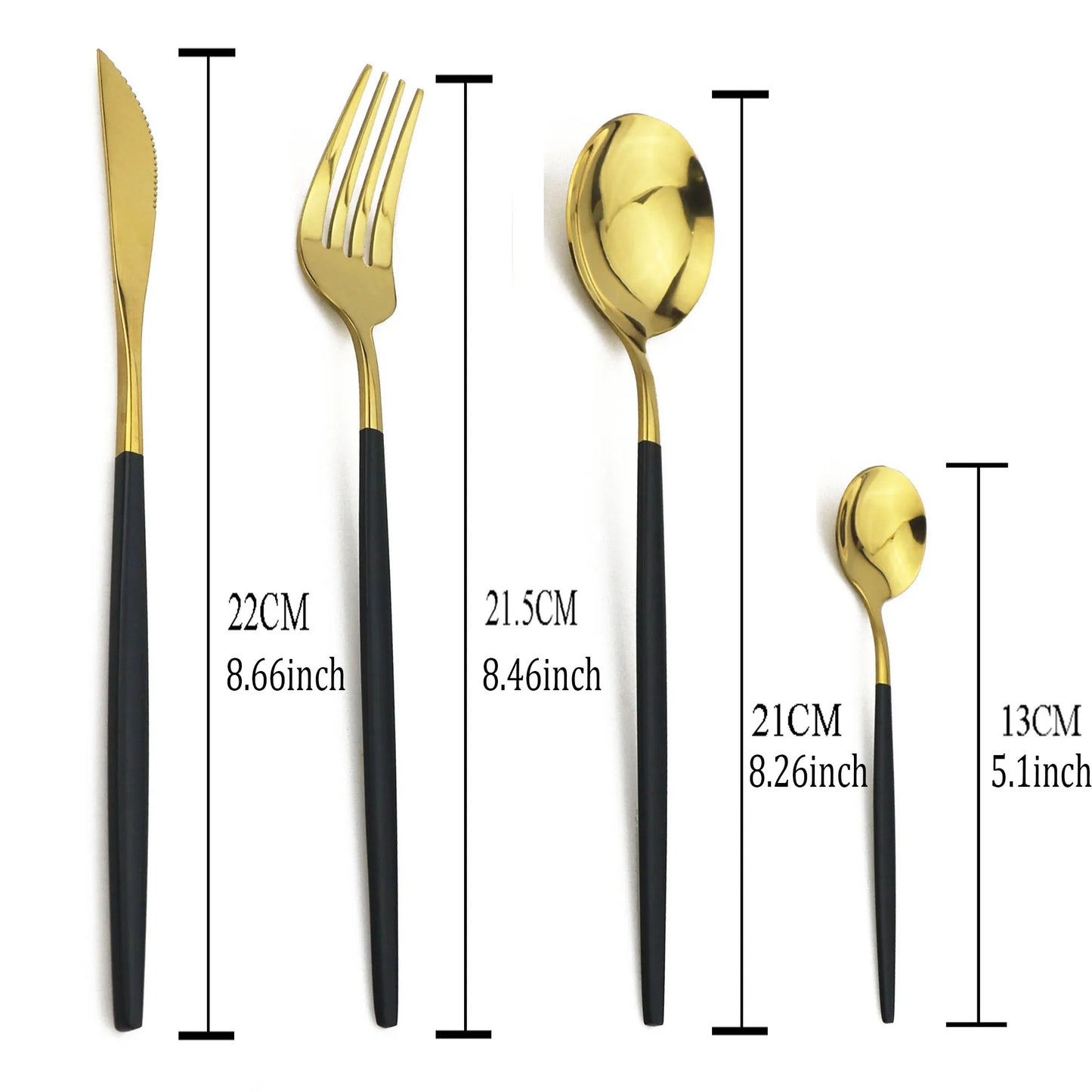 Dinner Knife Fork Spoon Tableware Set Stainless Steel Flatware Silverware