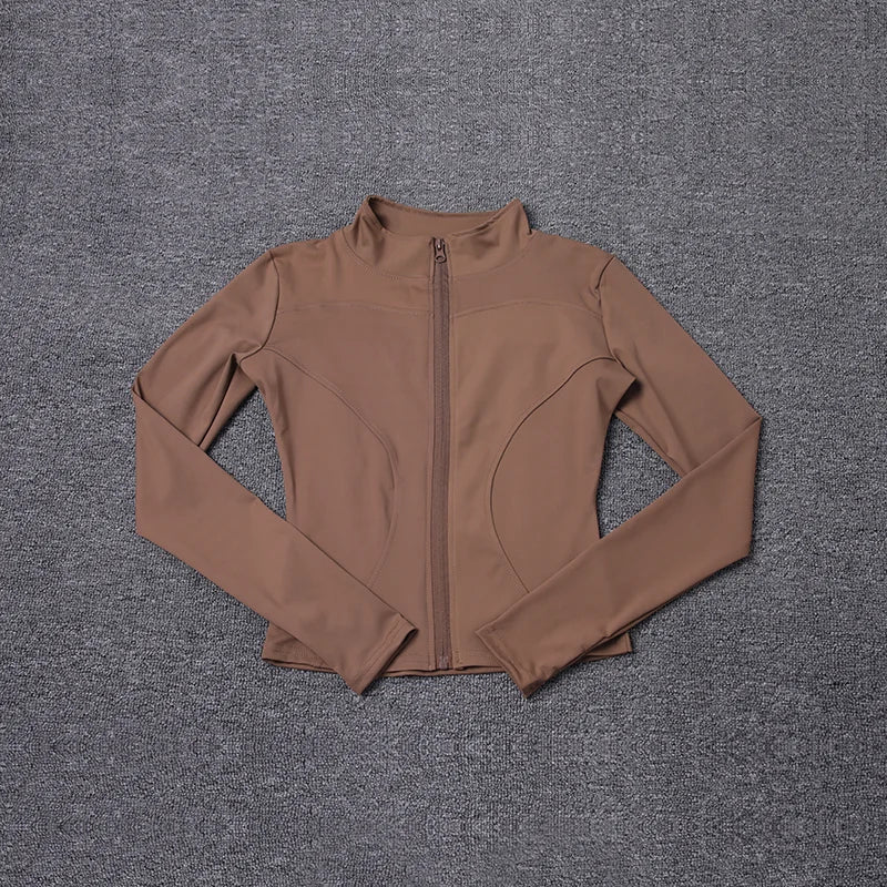 Chaqueta deportiva para mujer, camisa de manga larga, abrigo de entrenamiento, ropa de entrenamiento de gimnasia, ropa deportiva de Yoga