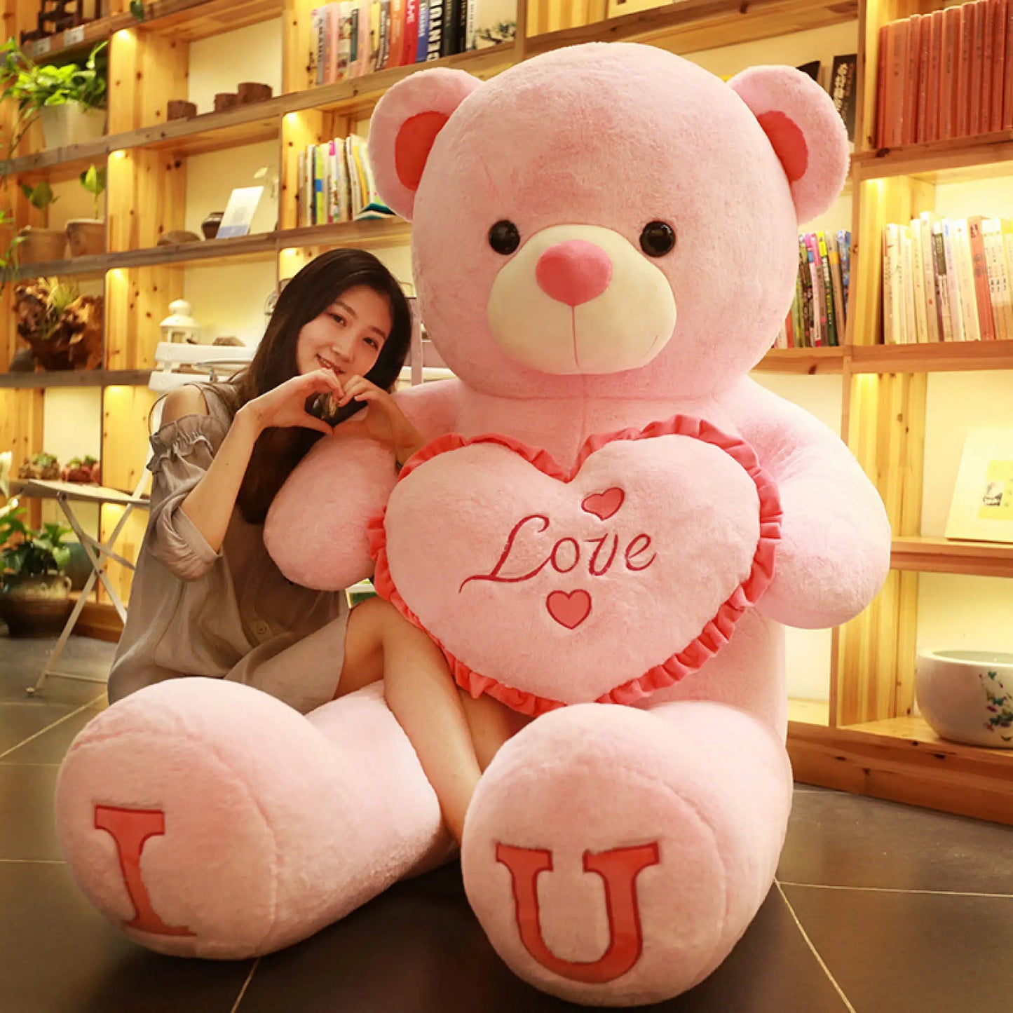 80 100cm Big I LOVE YOU Teddy Bear Plush Toys Lovely Stuffed Soft Pillow Doll Kids Toys Birthday Girlfriend Valentine's Day Gift