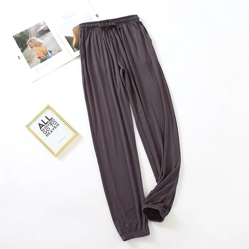 new style home service ladies pants spring and summer thin modal loose large size solid color home pants women bottoms