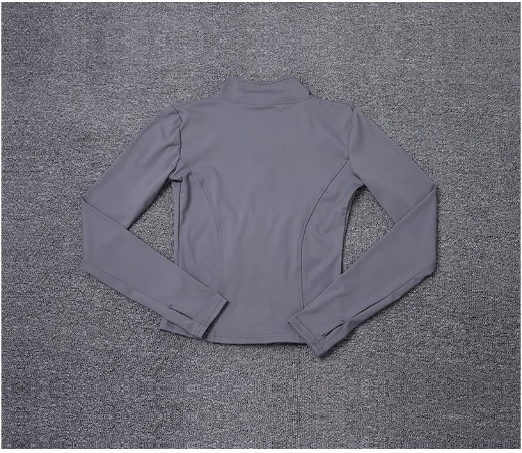 Chaqueta deportiva para mujer, camisa de manga larga, abrigo de entrenamiento, ropa de entrenamiento de gimnasia, ropa deportiva de Yoga