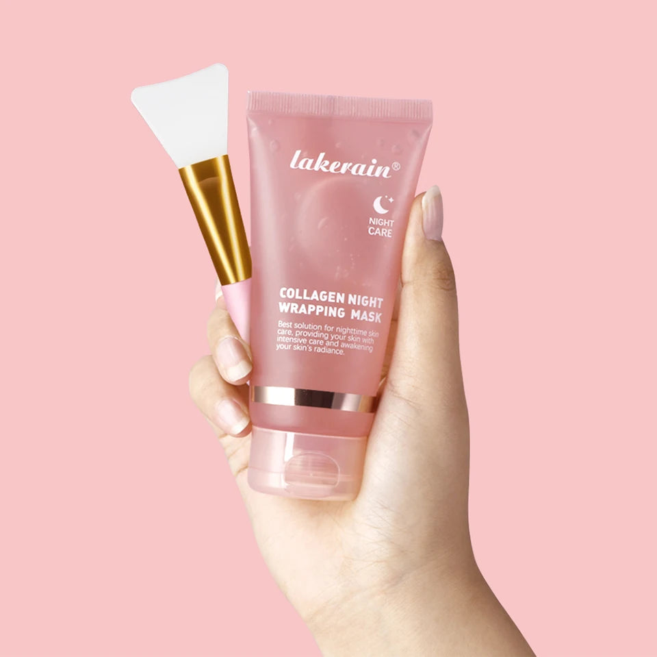 Mascarilla Facial de colágeno, paquete de envoltura nocturna, elasticidad, cuidado de hidratación, reduce la flacidez, Colágeno Hidrolizado para