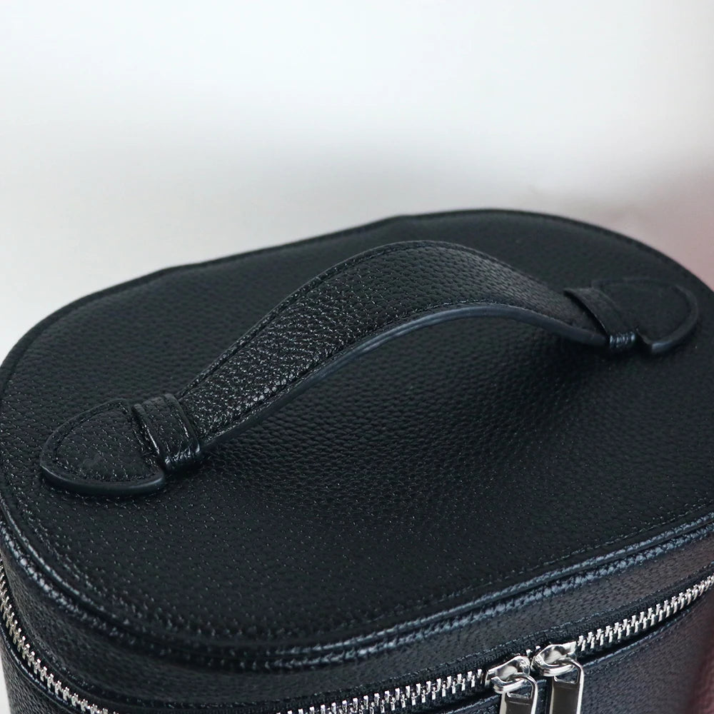 Caja de cosméticos de cuero  de gran capacidad con , bolsa de cosméticos portátil de viaje