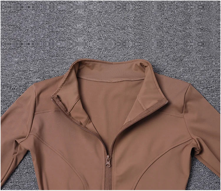 Chaqueta deportiva para mujer, camisa de manga larga, abrigo de entrenamiento, ropa de entrenamiento de gimnasia, ropa deportiva de Yoga