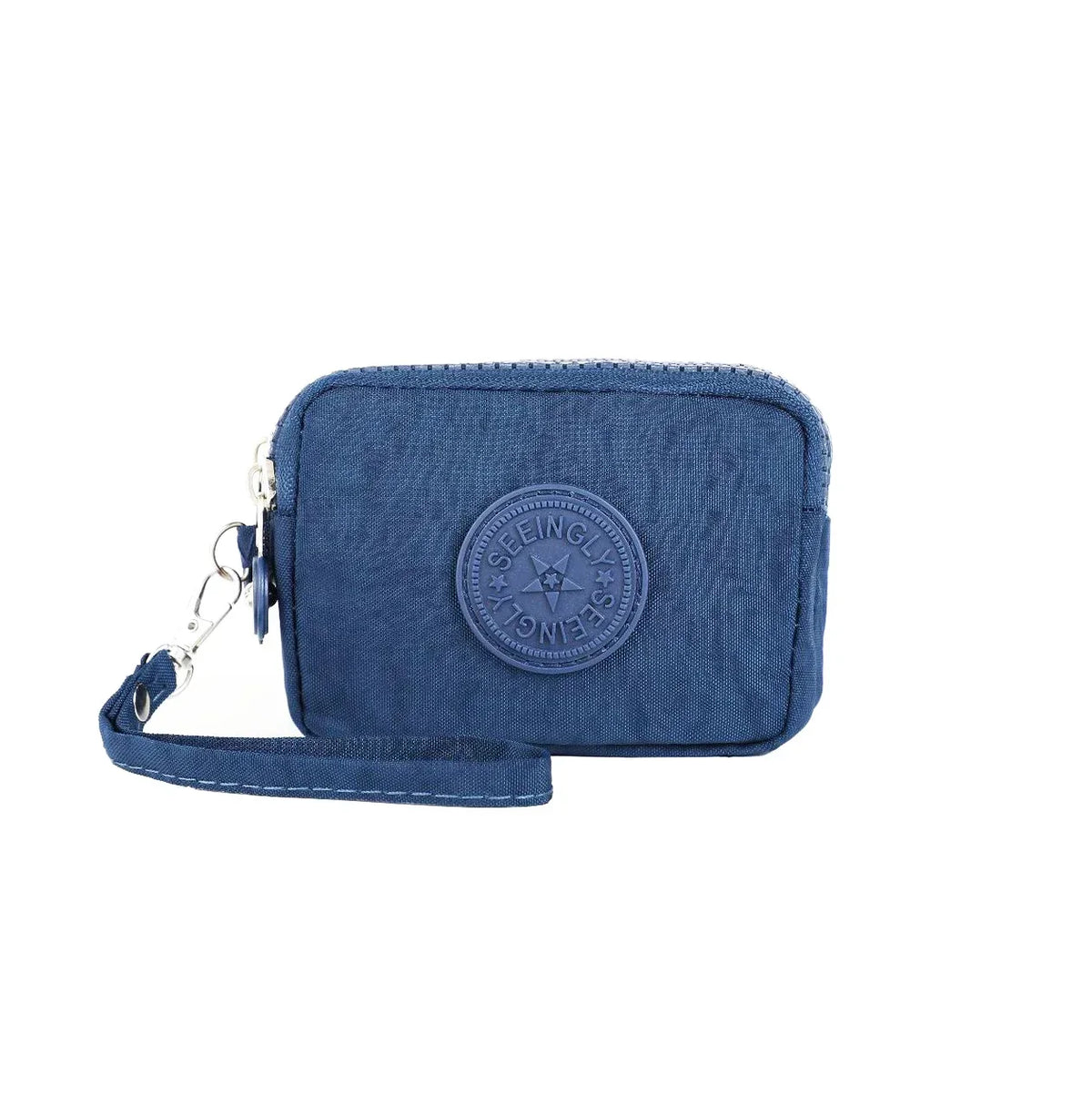 Mini monedero de nailon, bolso para llaves, billeteras para mujer con cremallera, impermeable, portátil, tarjetero de tres capas, bolso para mujer y niña, bolso para auriculares