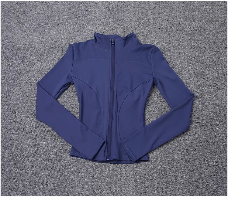 Chaqueta deportiva para mujer, camisa de manga larga, abrigo de entrenamiento, ropa de entrenamiento de gimnasia, ropa deportiva de Yoga