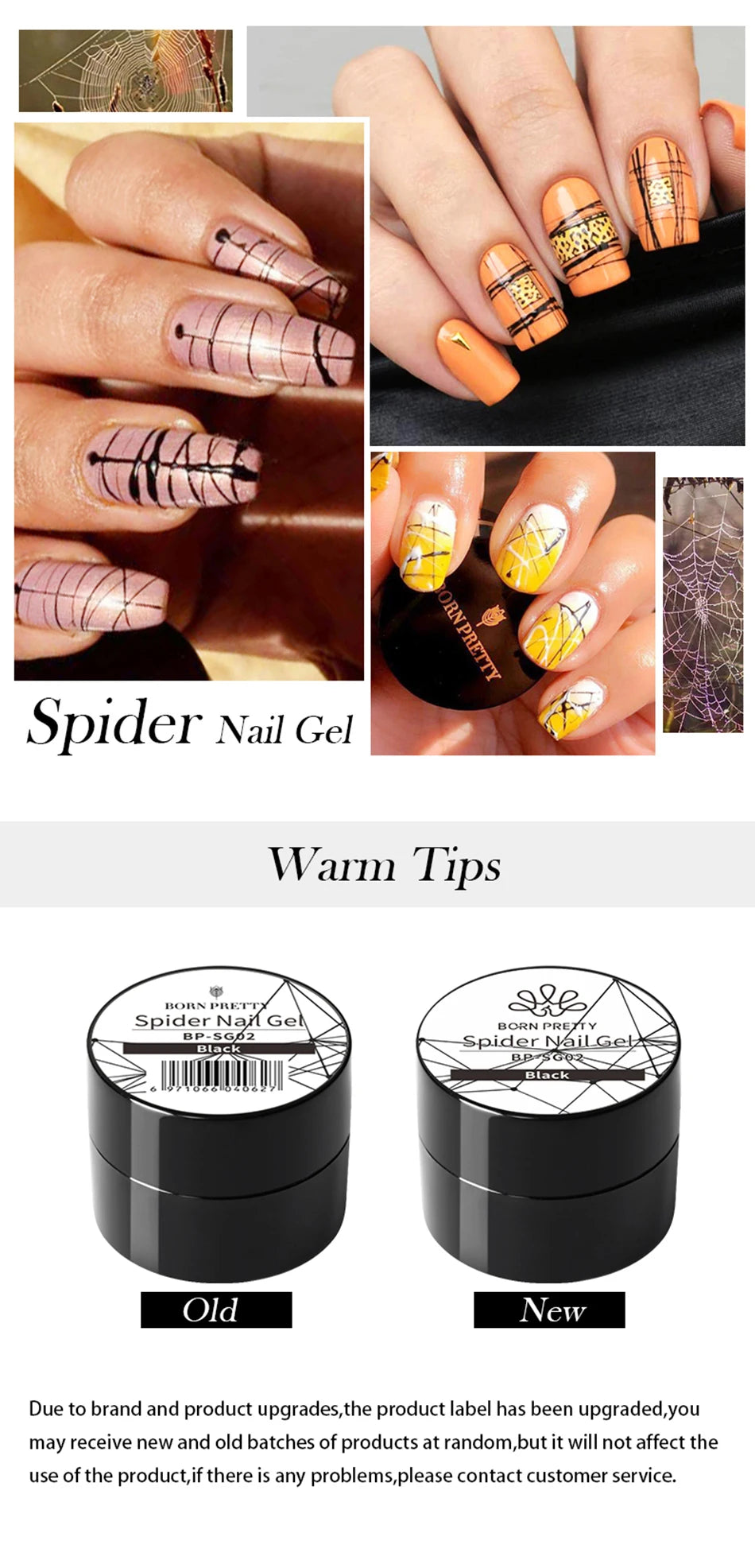 White Black Silver Spider Drawing Gel Nail Polish UV Painting Outline Gel Varnish Nails Art All For Manicure