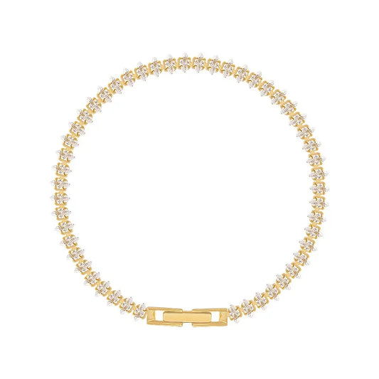 Pulseras de cadena geométrica de cristal romano de lujo para mujer, pulsera gótica de moda con diamantes de imitación, pulsera con dije de marquesa, regalo de joyería