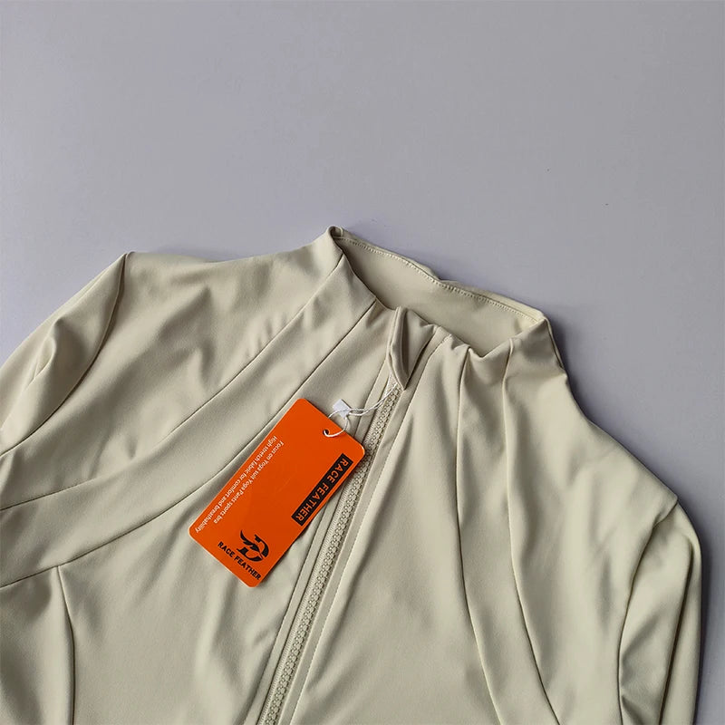Chaqueta deportiva con cremallera para mujer, camisa de Yoga para Fitness, abrigos para entrenamiento y correr, cárdigan cálido de manga larga para gimnasio, chaqueta ajustada ajustada, ropa deportiva