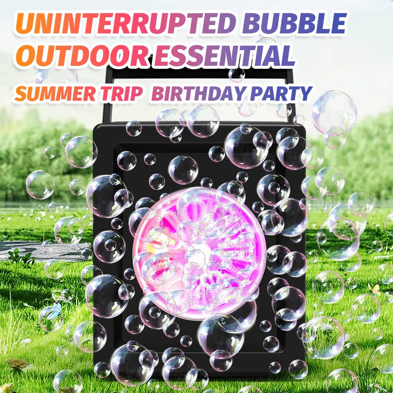 automatic bubble blowing handheld electric bubble machine toy outdoor birthday without battery and bubble water