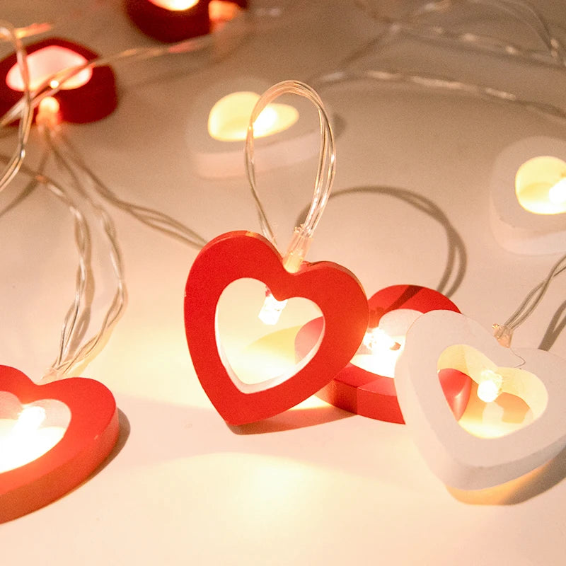 10pcs Valentine's Day Gift Anniversary Decorations heart shape fairy ligths