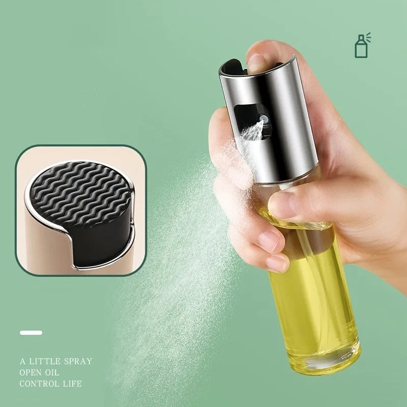 100ml Olive Oil Sprayer With Dustproof Nozzle For Kitchen, High Sealing Glass Bottle For Easy Use And Storage