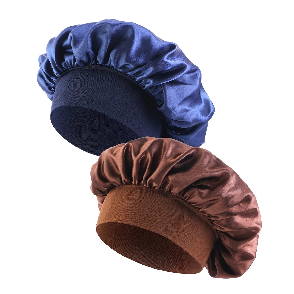 Nuevo gorro de dormir de ala ancha de satén, gorro sedoso para dormir, gorro para dormir con banda suave elástica, gorro de estilismo, herramienta para envolver el cabello