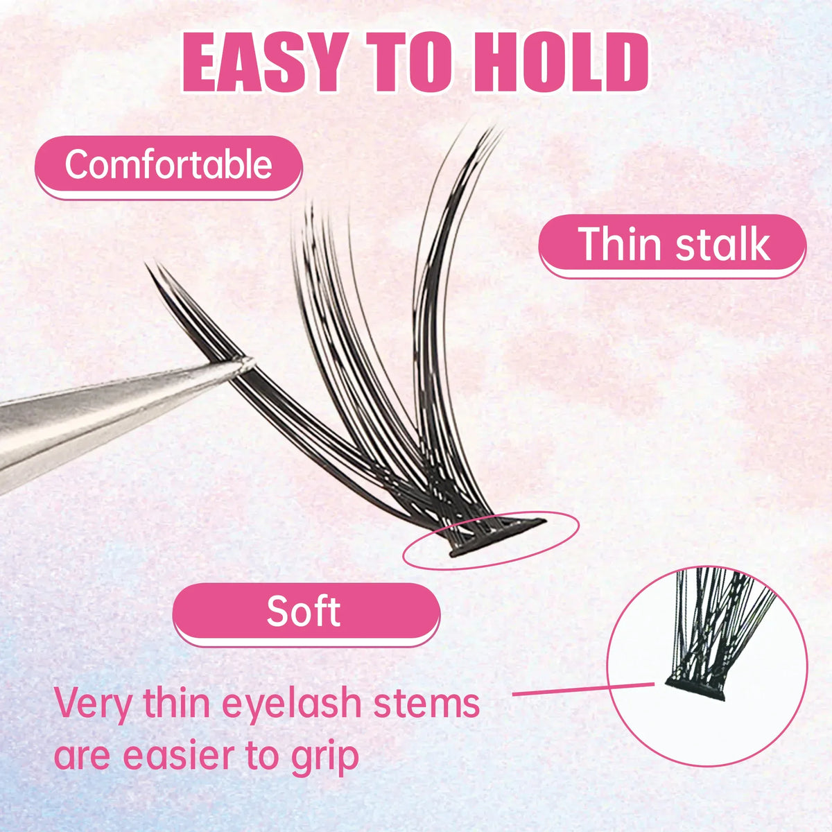 Kit de extensión de pestañas DIY, 200 piezas, racimo, unión y sello, herramientas de maquillaje para pegar, accesorios de pegamento