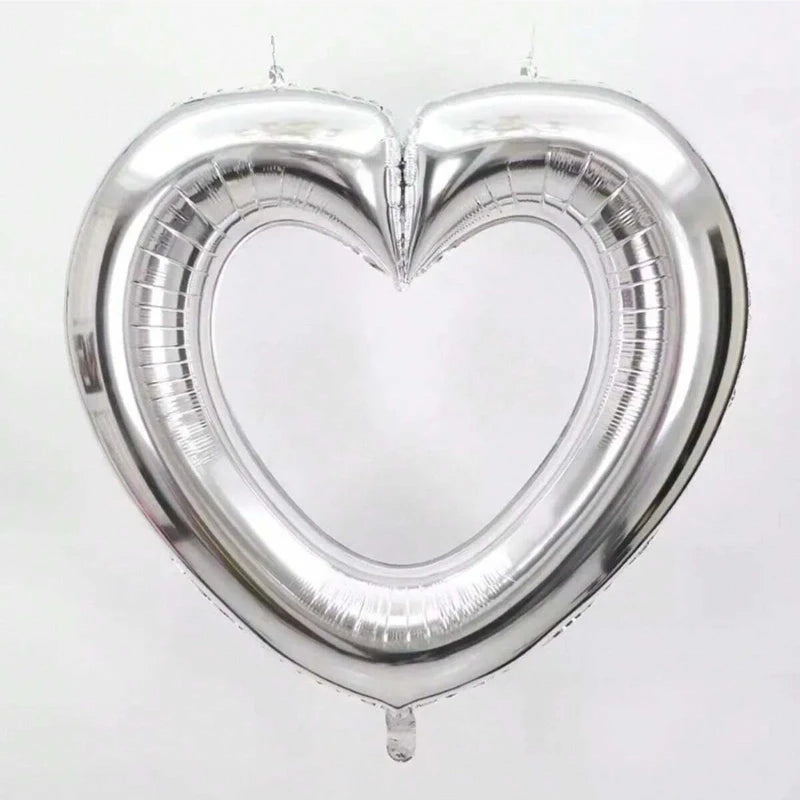 40inch Large Hollowed Out Heart Balloon, Wedding Party Love Balloon,Confession Surprise Love Aluminium Film Balloon