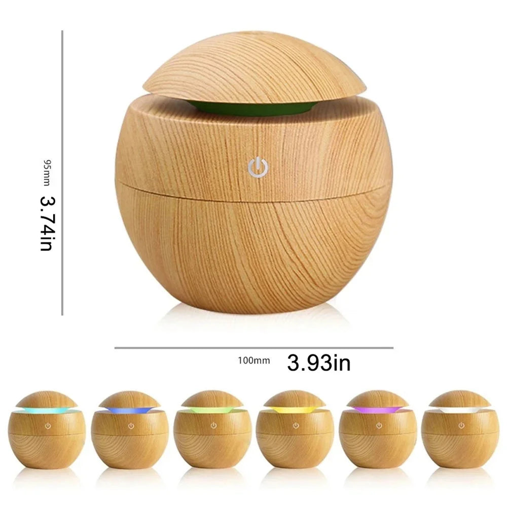 Humidifier Electric Air Aroma Diffuser Wood Ultrasonic Essential Oil room