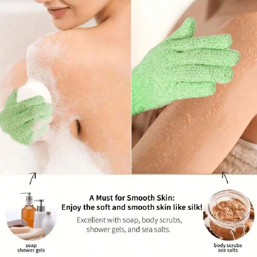 Guantes de ducha exfoliantes reversibles, guantes exfoliantes para el cuerpo, herramientas de limpieza, toalla de baño, productos de baño, exfoliante de espalda, 2 uds./6 uds./12 Uds.