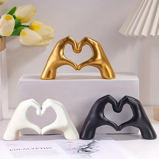 Love Gesture Statues Sculptures Desktop Ornament Sculpture Figurines Nordic Light Luxury Art Crafts Office Home Decoration