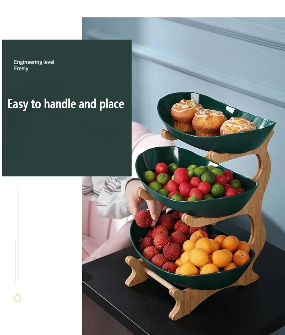 2/3 Layer Fruit Plate Home Living Room Plastic Snack Dish Creative Modern Dried Fruit Basket Candy Dish Cake Stand Salad Bowl