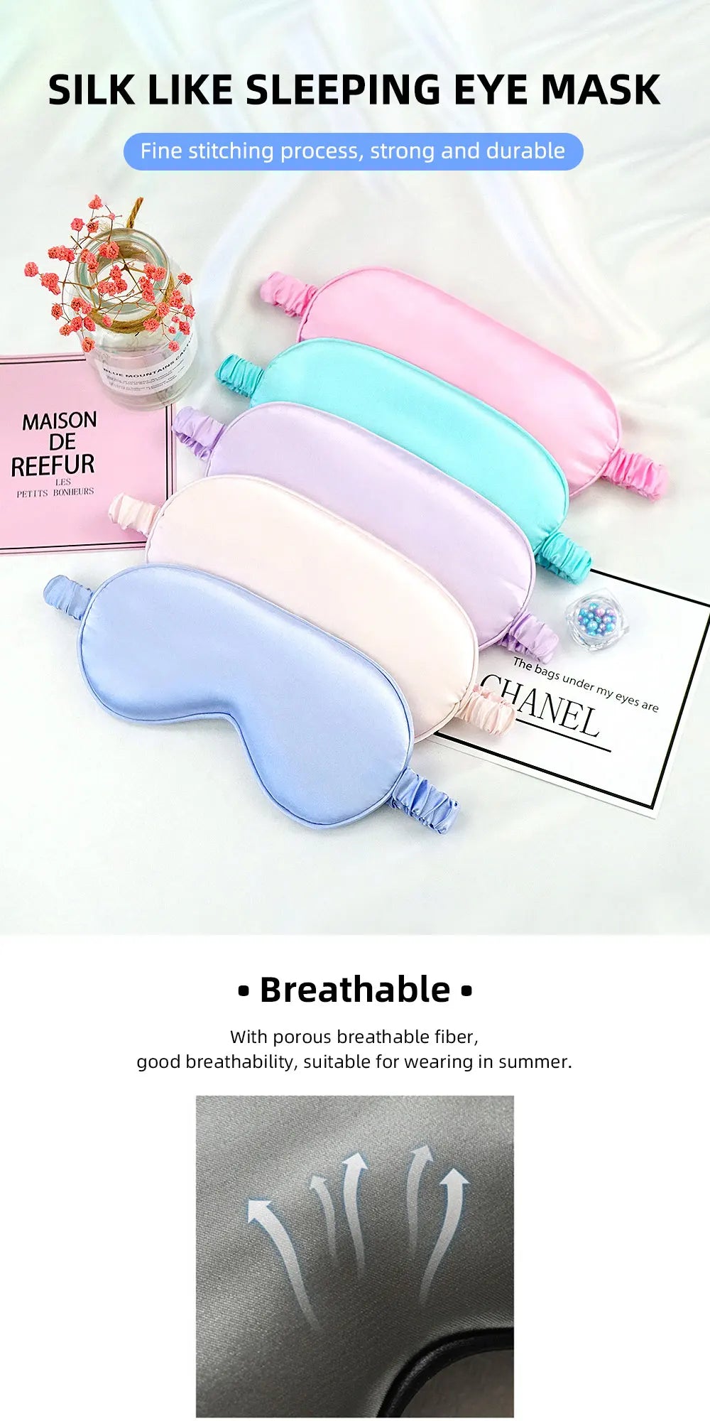 Imitated Silk Eye Patch Shading Sleep Eye Mask Eyepatch Travel Relax Cover Eyeshade Health Sleeping Shield Soft Eye Care Tools