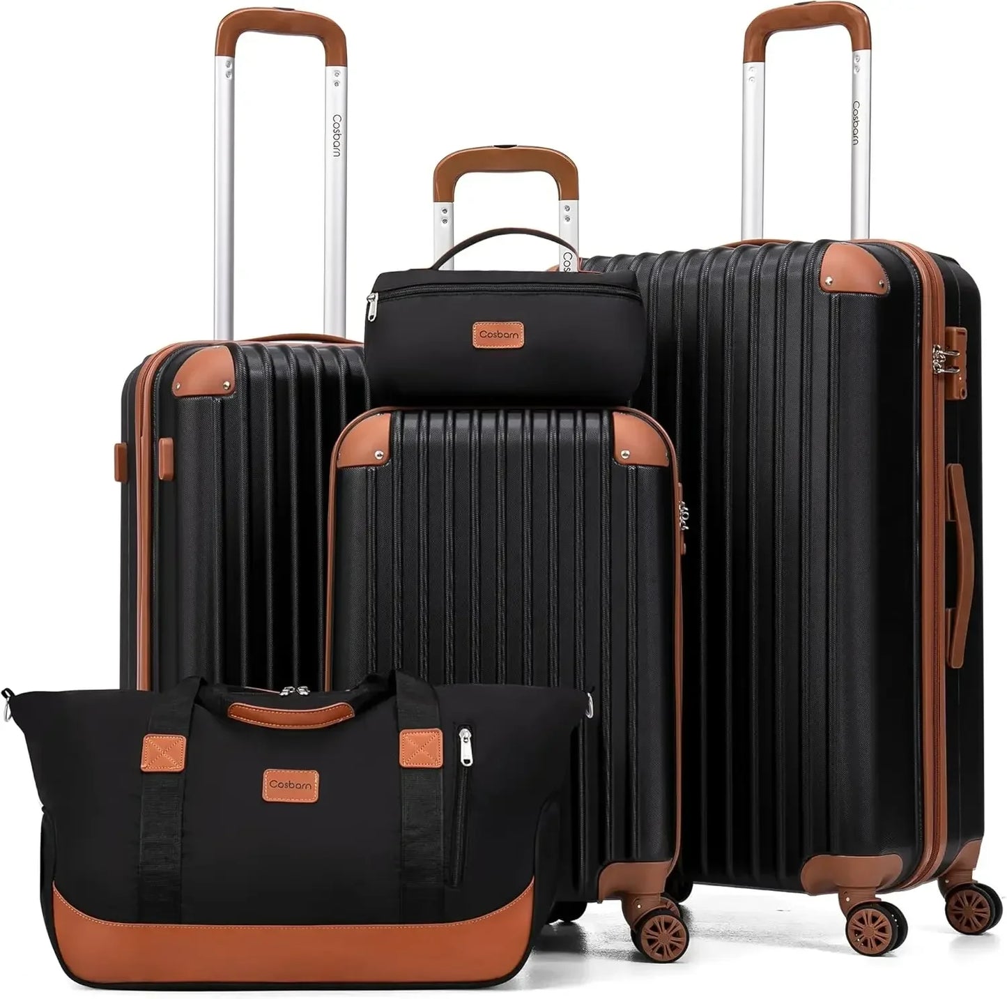 SUITCASE 5 Piece Luggage Sets with Wheels, Set ABS Hard Case Luggage with TSA Lock Spinner Wheels Durable Travel Luggage