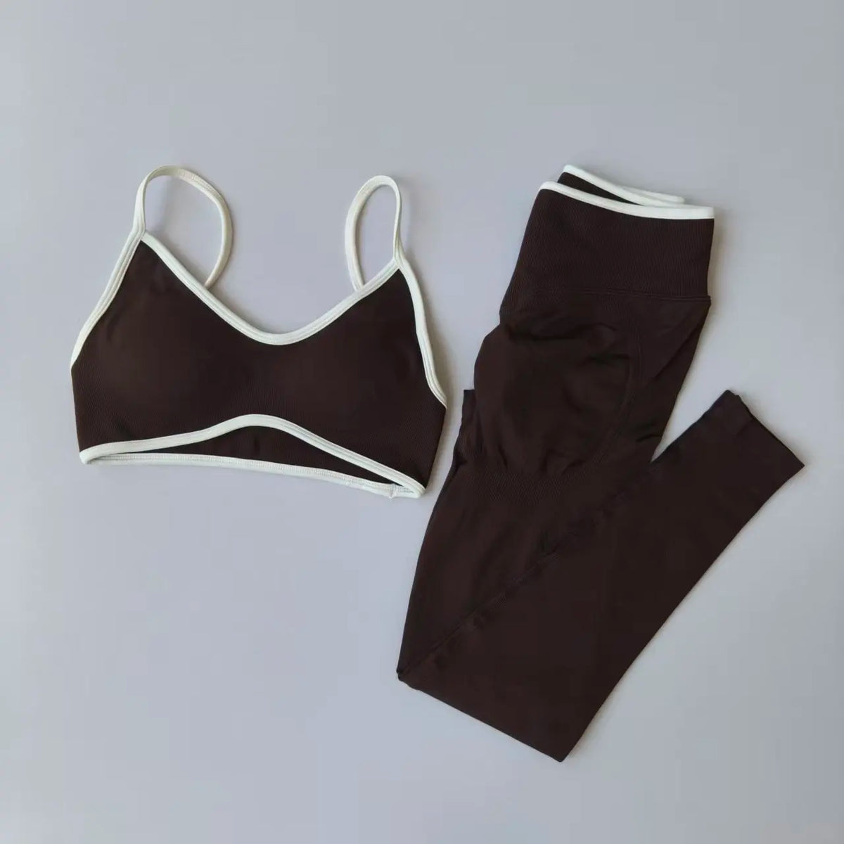 Conjuntos de mallas sin costuras para mujer, sujetadores y mallas deportivas con tiras, mallas esculpidas de cintura alta, pantalones para correr, trajes de gimnasio, 2 uds.