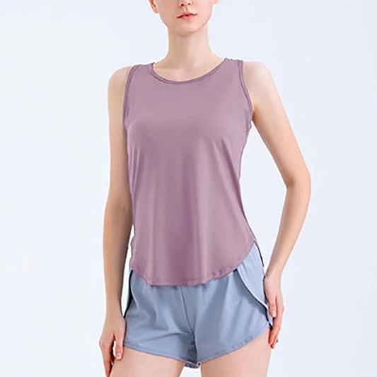 Summer Quick Dry Tank Top Thin Section Mesh Backless Loose Casual Versatile Camisole Yoga Sports T-Shirt Fitness Running Vest