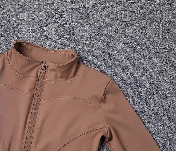 Chaqueta deportiva para mujer, camisa de manga larga, abrigo de entrenamiento, ropa de entrenamiento de gimnasia, ropa deportiva de Yoga