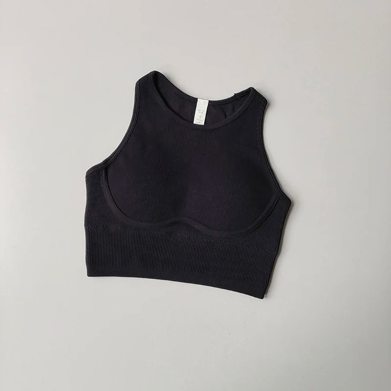 Sports Underwear Integrated Fixed Chest Pad for Women's Yoga Suit Vest Tight and Slimming Fitness Bra I-shaped Back Bra Clothes