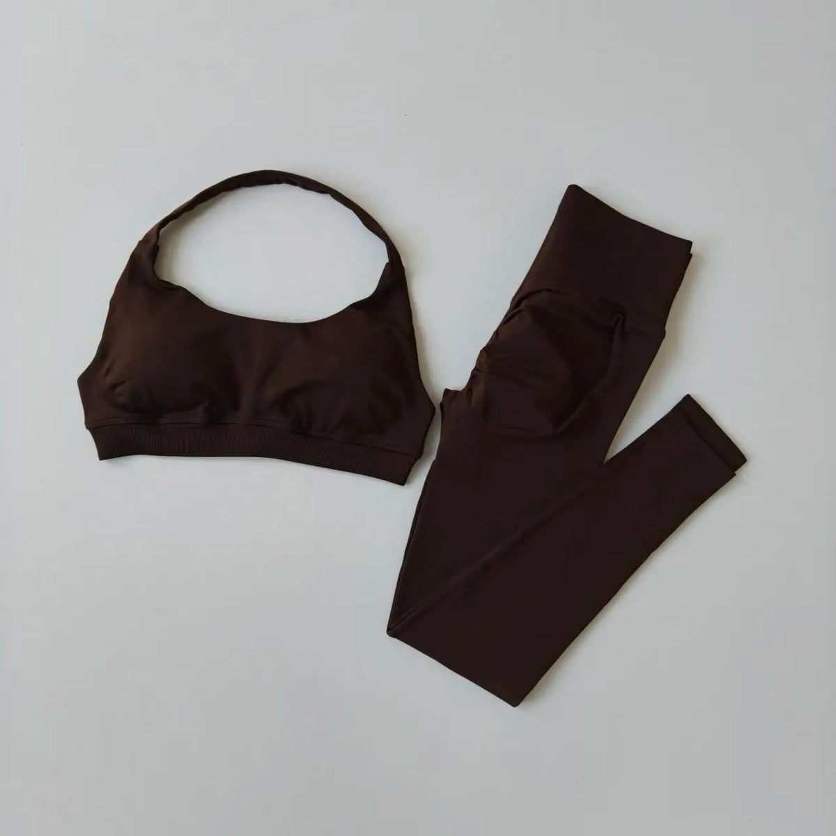 Traje de Yoga sin costuras para mujer, Sujetador deportivo con espalda de belleza, lencería, glúteos de melocotón, mallas de cintura alta para Fitness, traje de Yoga para gimnasio, conjunto de Pilates