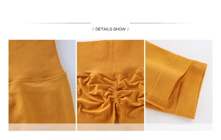 gym legging  alta para mujer, medias ajustadas sin costuras, mallas elásticas para Fitness y Yoga, pantalones de entrenamiento de gimnasio a la moda de punto con realce en el trasero