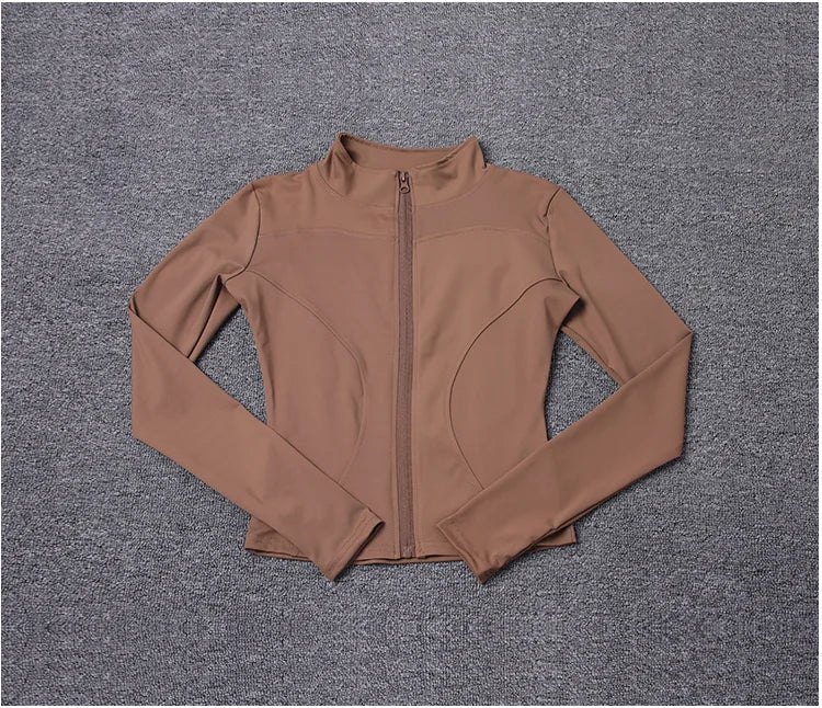 Chaqueta deportiva para mujer, camisa de manga larga, abrigo de entrenamiento, ropa de entrenamiento de gimnasia, ropa deportiva de Yoga