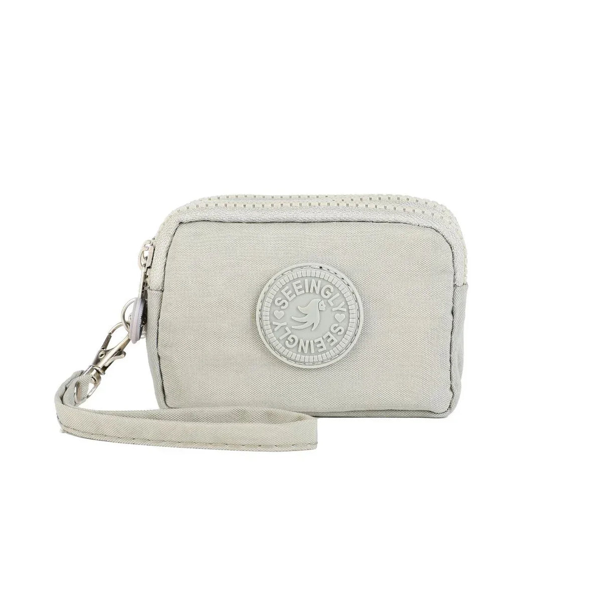 Mini monedero de nailon, bolso para llaves, billeteras para mujer con cremallera, impermeable, portátil, tarjetero de tres capas, bolso para mujer y niña, bolso para auriculares