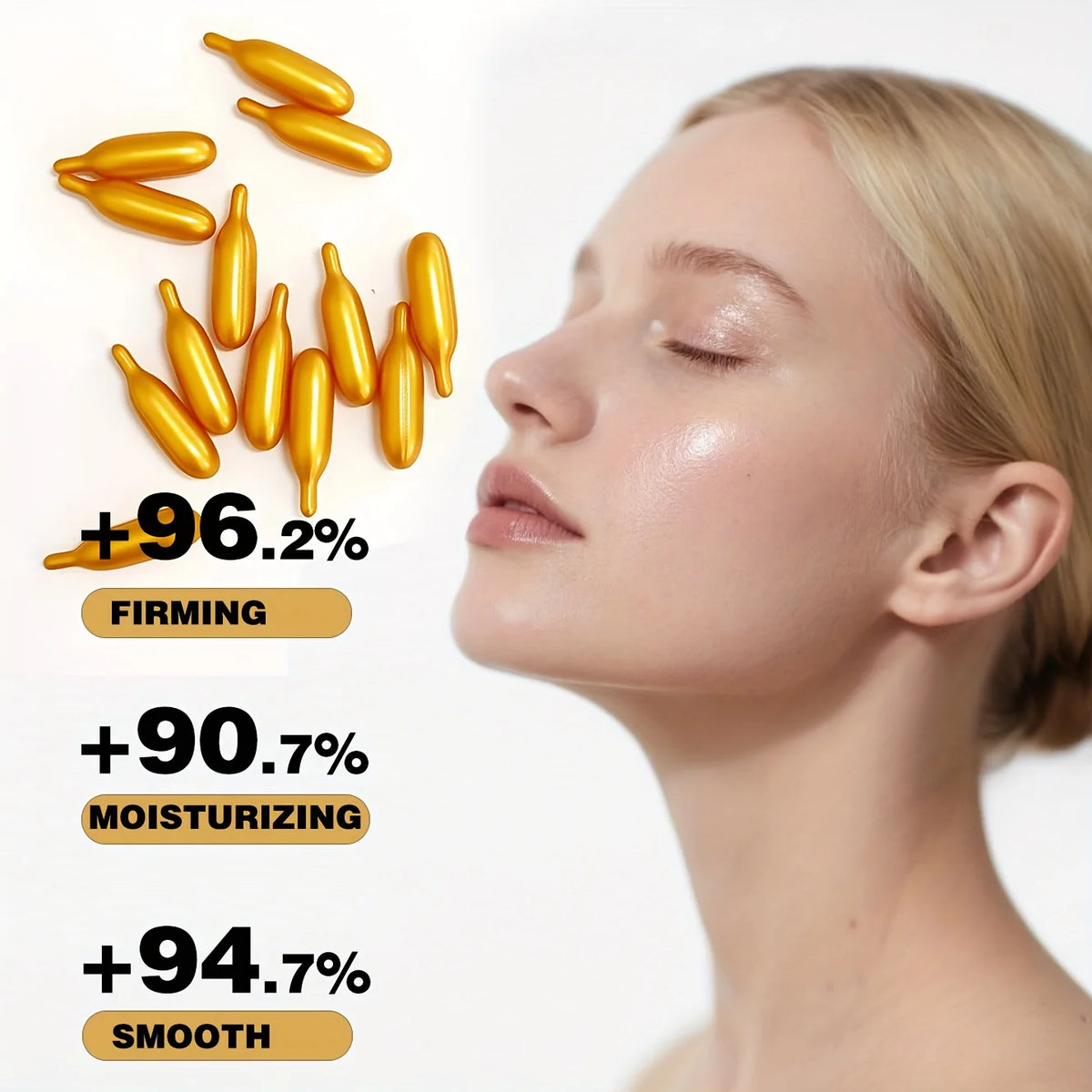 Cápsulas de suero de vitamina E, cápsulas de esencia de un solo uso, piel facial hidratante e hidratante, 90 cápsulas/botella - 1 botella