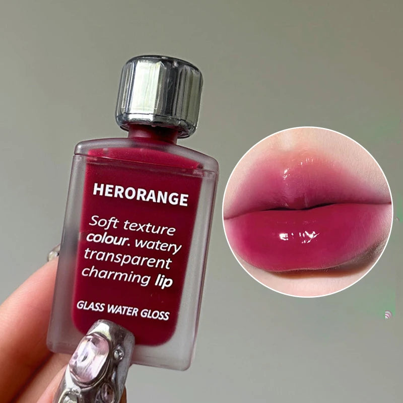 HERORANGE Laca de labios ligera similar al vidrio: brillo de espejo, fórmula hidratante; A prueba de manchas, de larga duración y brillo de la piel
