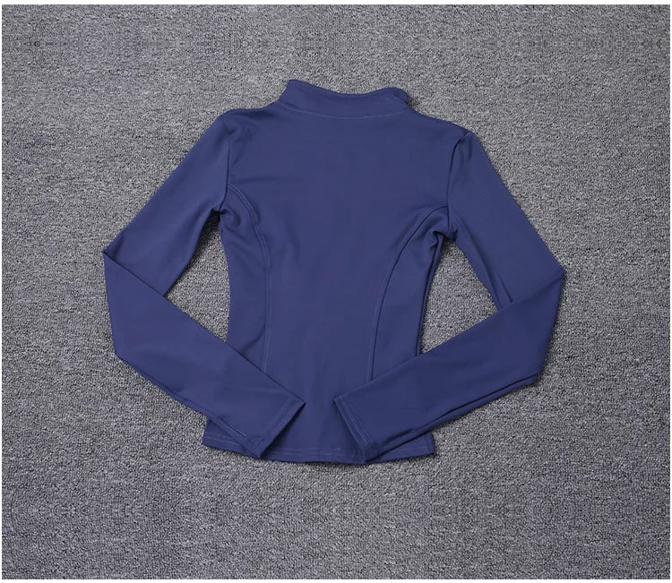 Chaqueta deportiva para mujer, camisa de manga larga, abrigo de entrenamiento, ropa de entrenamiento de gimnasia, ropa deportiva de Yoga