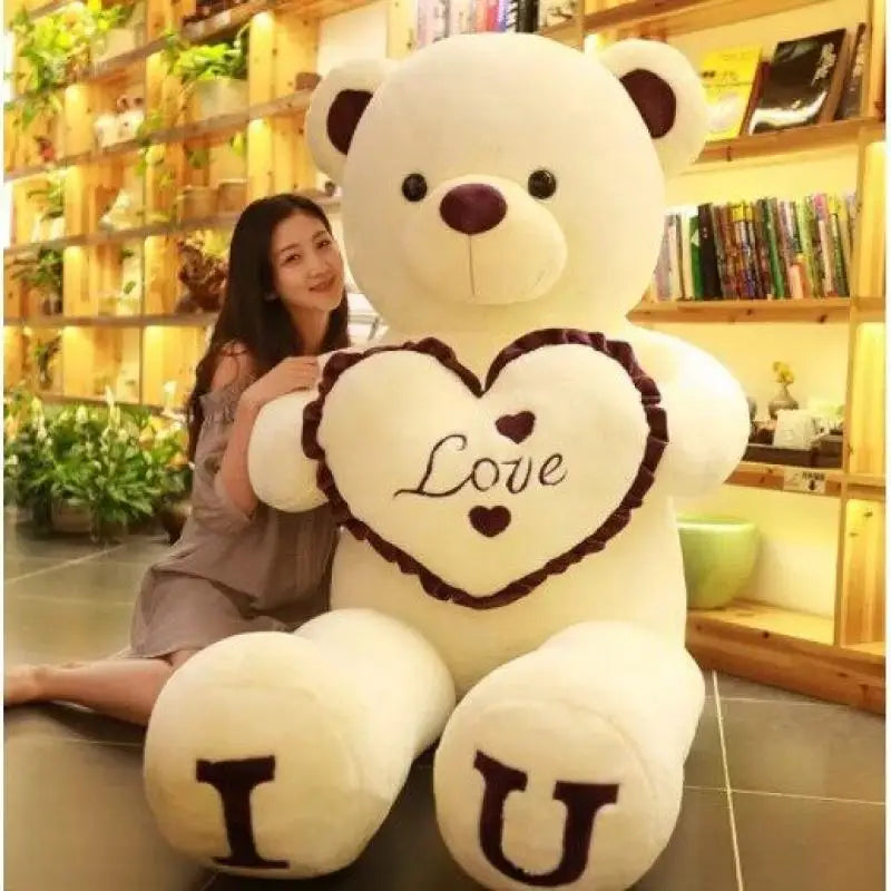 80 100cm Big I LOVE YOU Teddy Bear Plush Toys Lovely Stuffed Soft Pillow Doll Kids Toys Birthday Girlfriend Valentine's Day Gift